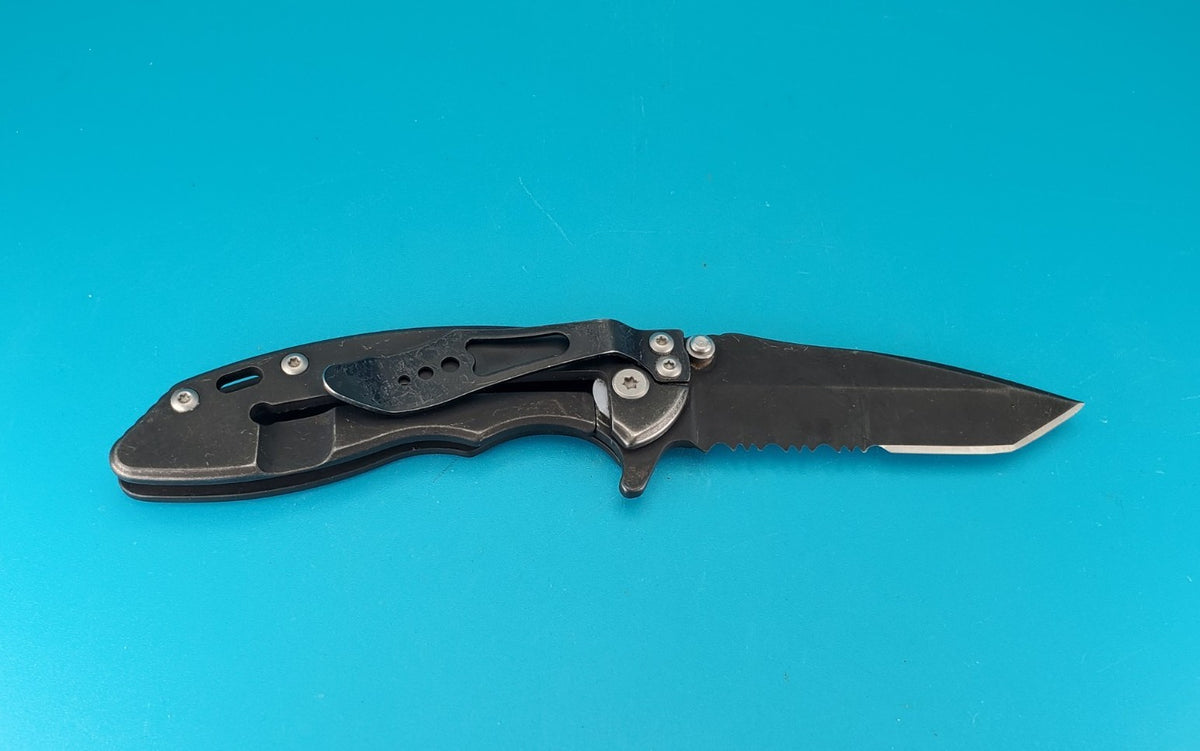 Gerber Torch I Frame Lock Plain Edge Blade Folding Pocket Knife! Black!