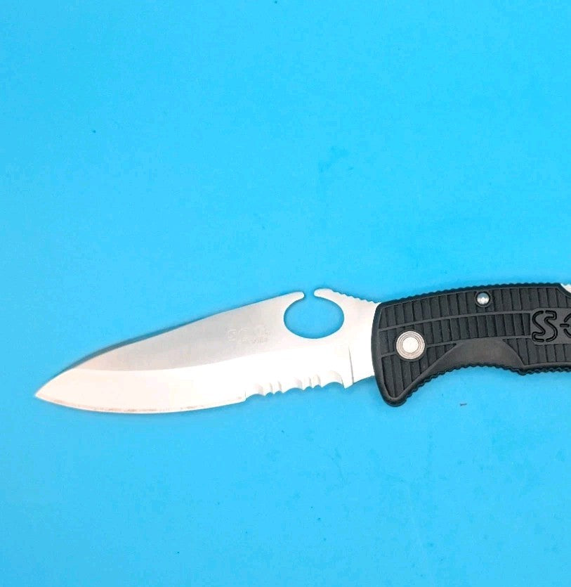 Sog Sogzilla Combo Edge Single Blade EDC Lockback Knife! Black!
