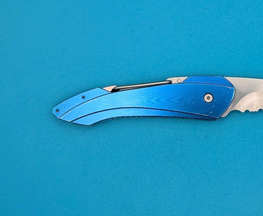 Buck USA 436 Short Revolution Blue Carabiner Folding Knife  - Discontinued