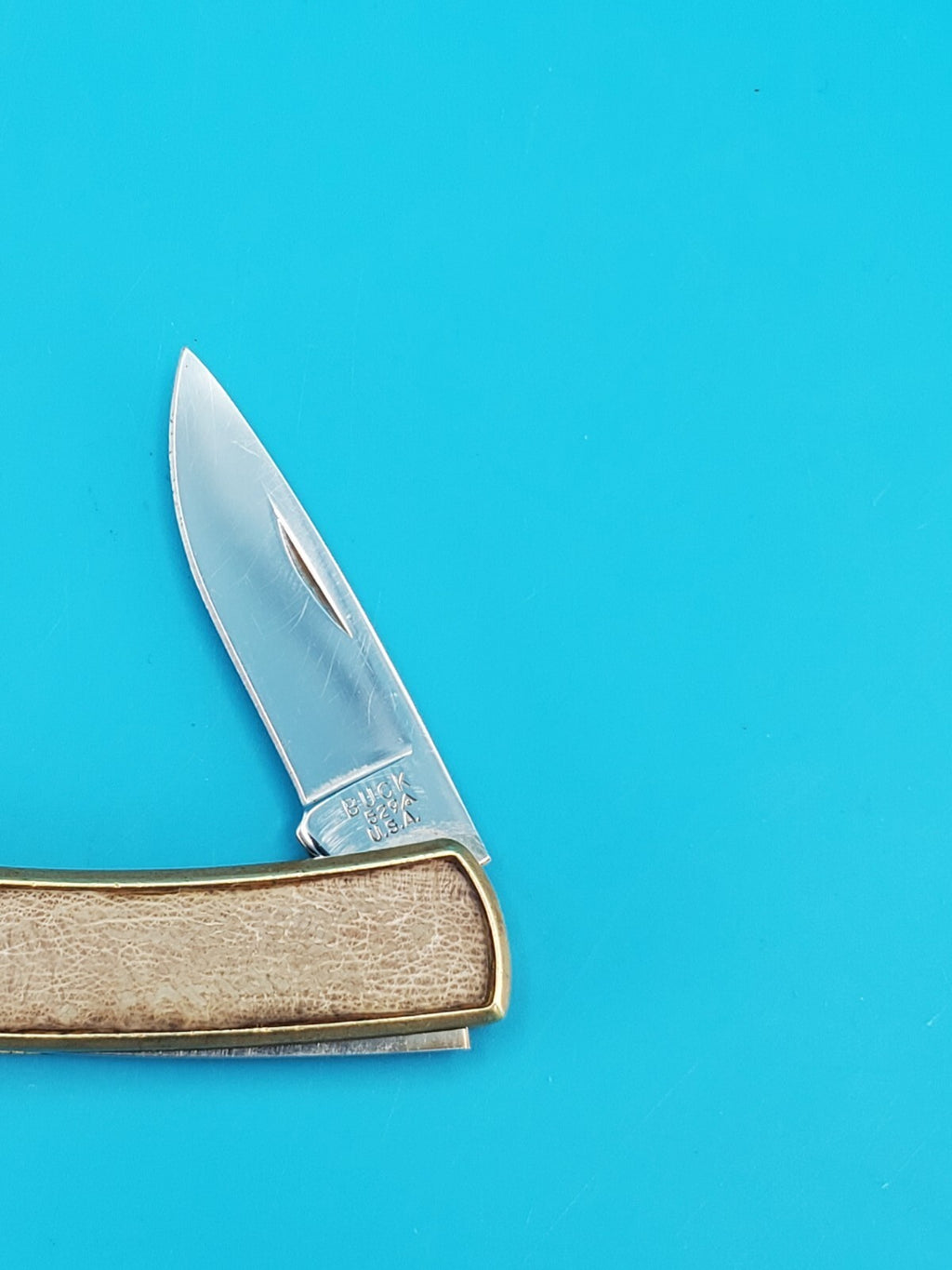Vintage Buck 529A Buckskin Plain Edge Folding Pocket Knife! 1988