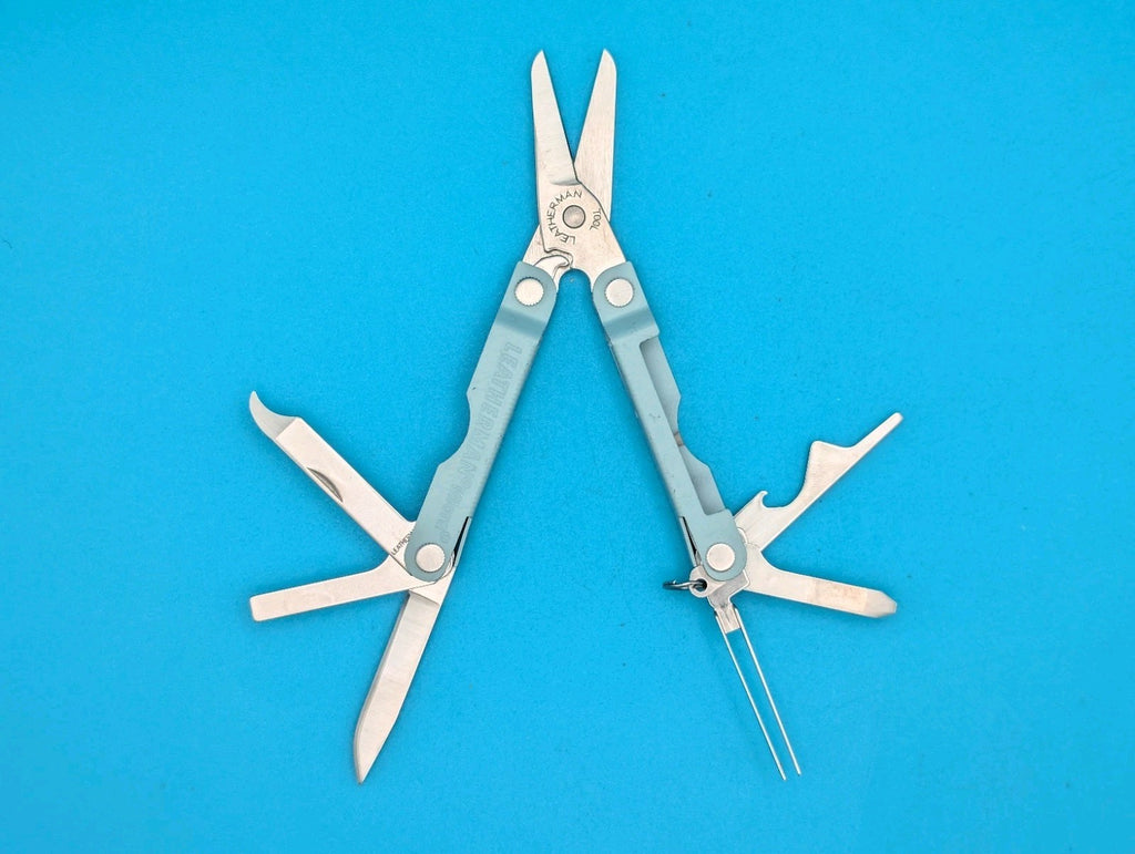 Custom Leatherman Micra Multi-Tool, Knife, Scissors, Key Ring, Teal! *SUNSHINE*