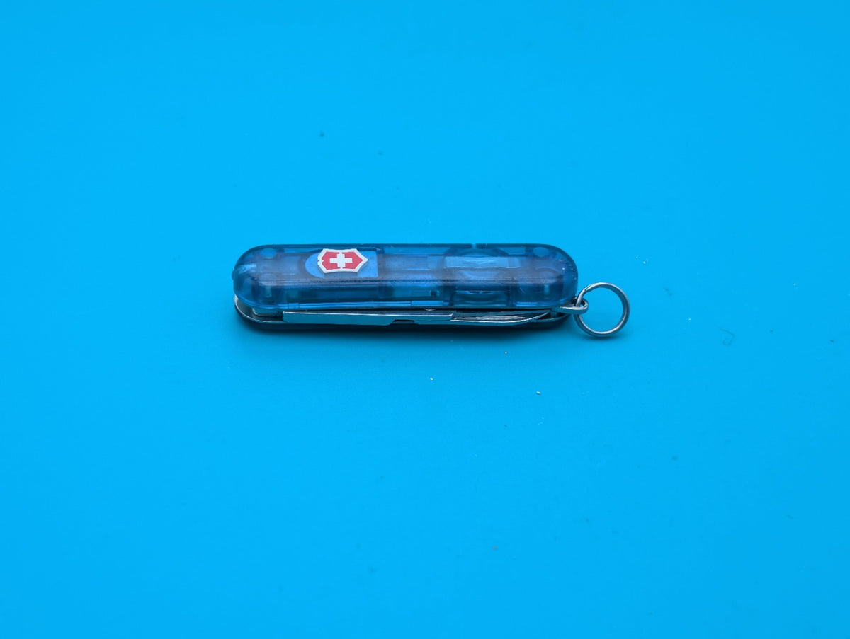 Victorinox Signature Lite Blue Swiss Army Knife, 58mm, Red Bright LED