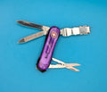 Wenger Nail Clip 580 Swiss Clipper Folding Pocket Knife Multi Tool! Purple!