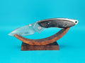 Buck Knife 270 Alpha Dorado Charcoal Birch Wood Handle Liner Lock Pocket Knife!