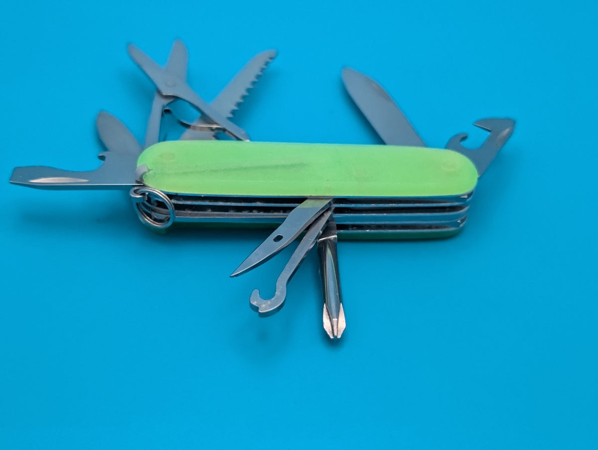 Custom Victorinox Fieldmaster Firefly Green Glow in the Dark Swiss Army Knife!