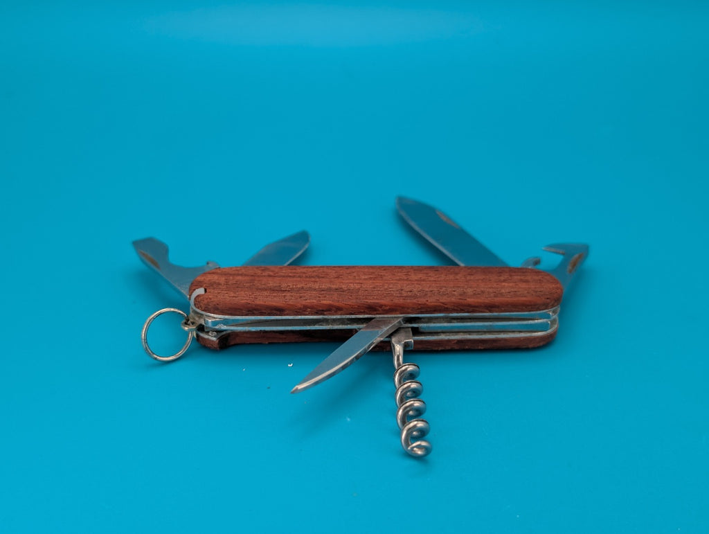 Vintage Victoria Victorinox Spartan Swiss Army Knife Multi Tool! Wood Scales!