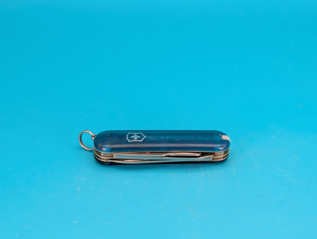 Victorinox Original MiniChamp Swiss Army Knife Multi Tool! Blue Translucent!