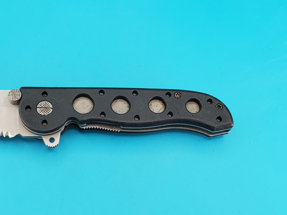 CRKT M16-12Z Black Handle Combo Edge Folding Pocket Knife!