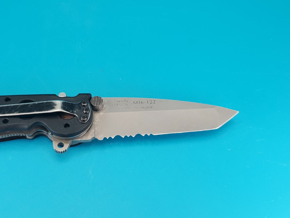 CRKT M16-12Z Black Handle Combo Edge Folding Pocket Knife!