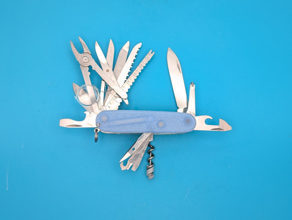 Custom Victorinox SwissChamp Blue & Green Glow in the Dark Knife Multi-Tool!