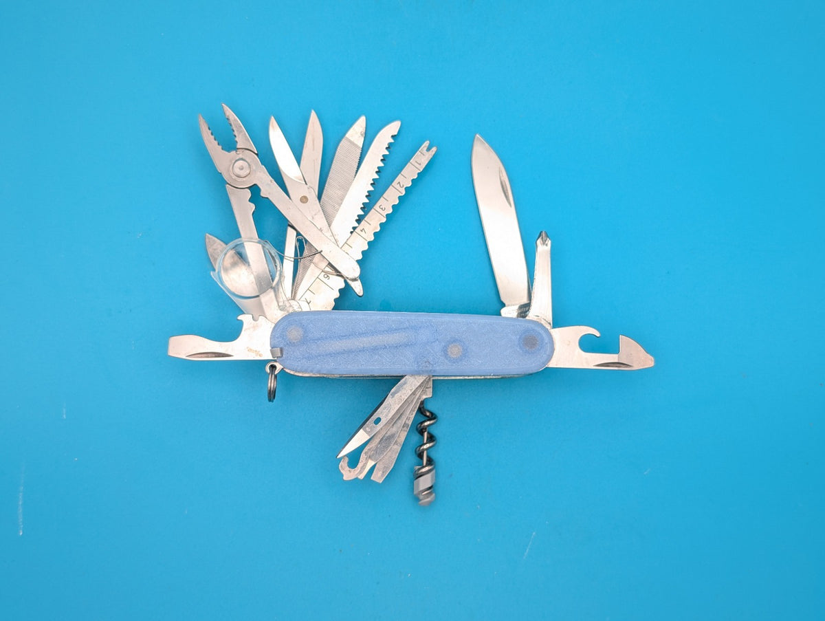 Custom Victorinox SwissChamp Blue & Green Glow in the Dark Knife Multi-Tool!