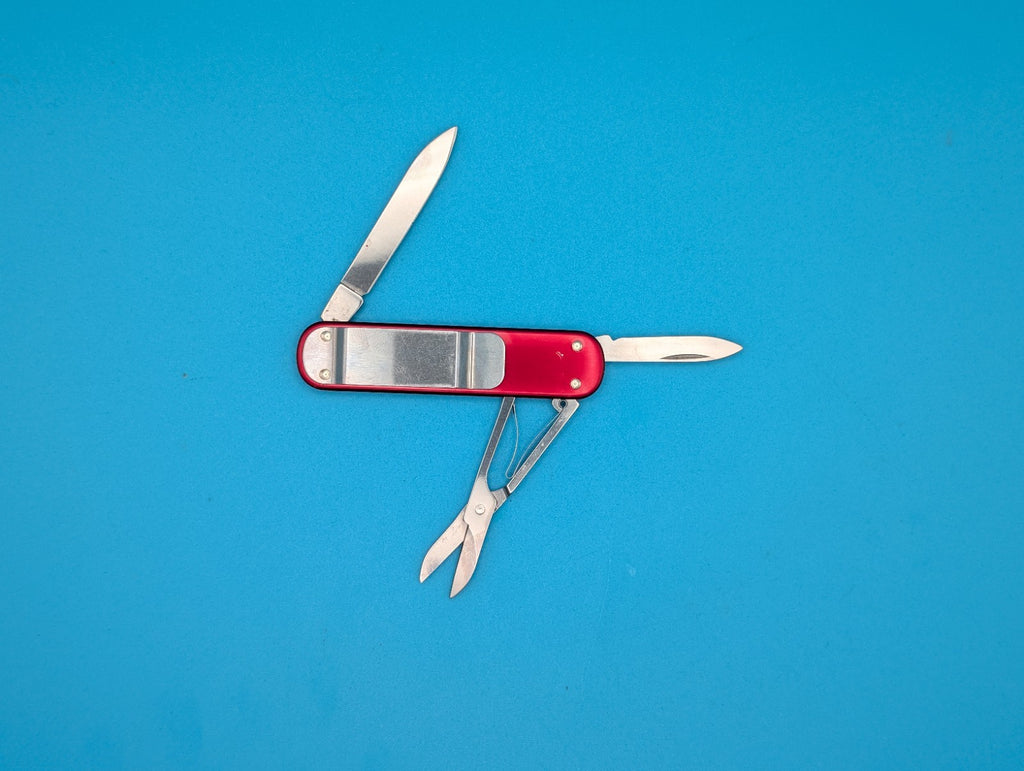 Victorinox Money Clip Red Alox Swiss Army Knife Multi Tool!