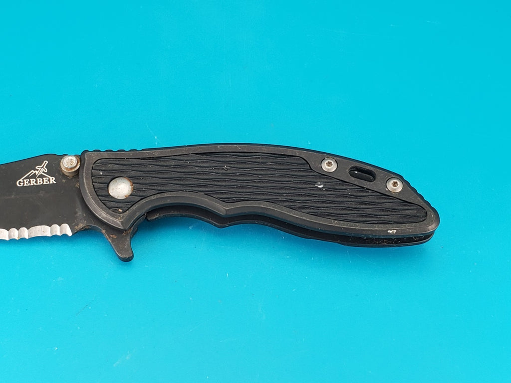 Gerber Torch I Frame Lock Plain Edge Blade Folding Pocket Knife! Black!