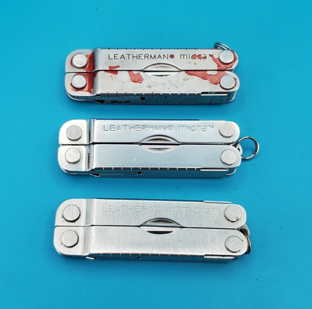 Leatherman Micra Multi-Tool Knife Scissors Key Ring Stainless Steel! LOT OF 3!