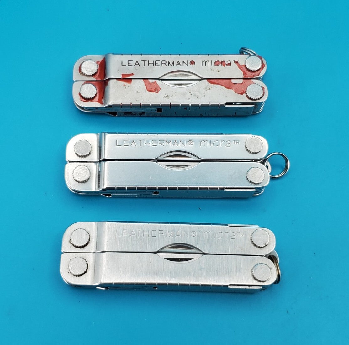Leatherman Micra Multi-Tool Knife Scissors Key Ring Stainless Steel! LOT OF 3!
