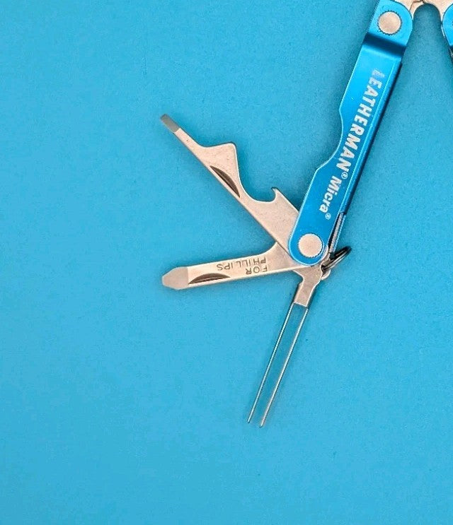 Leatherman Micra Multi-Tool, Knife, Scissors, Key Ring, Blue! *GOOGLE CLOUD*