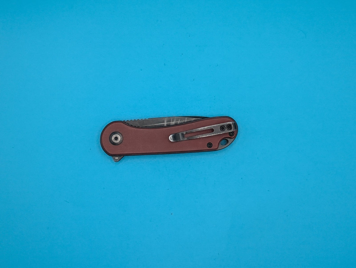 CIVIVI Elementum - Plain Edge Folding Pocket Knife! Burgandy Handle! USED