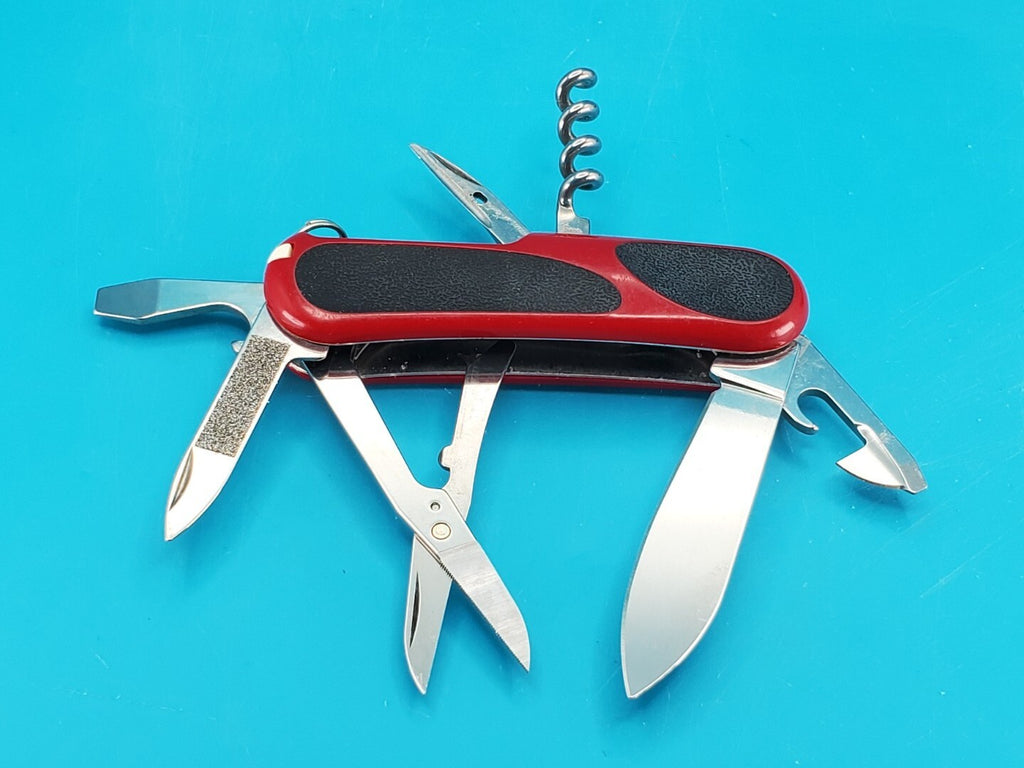 Victorinox Delemont EVOGRIP 14 Red & Black Swiss Army Knife Multi Tool!