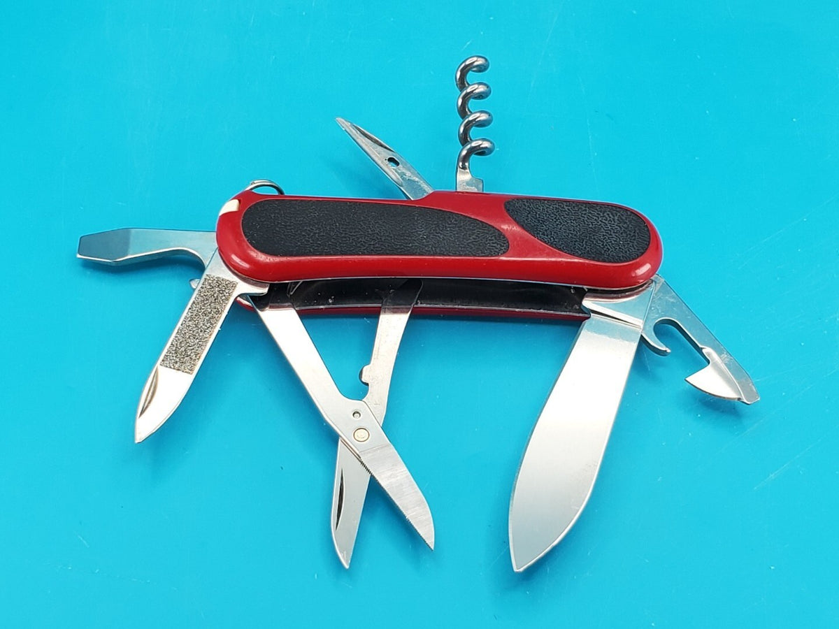 Victorinox Delemont EVOGRIP 14 Red & Black Swiss Army Knife Multi Tool!