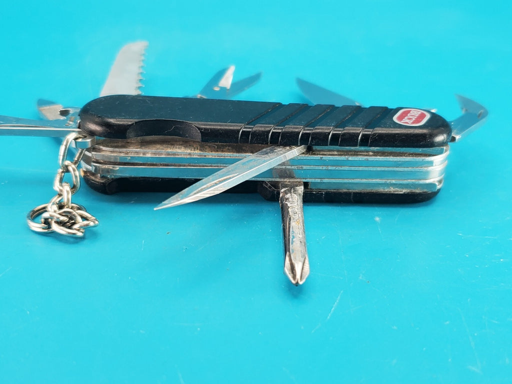 Wenger SwissBuck Remedy Retired Vintage Swiss Army Knife Black Multi Tool!