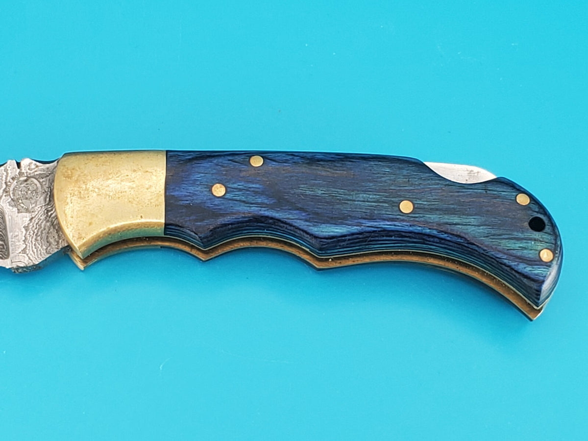 Smoky Mountain Blade Hand Forged Damascus Steel Plain Edge Folding Pocket Knife!