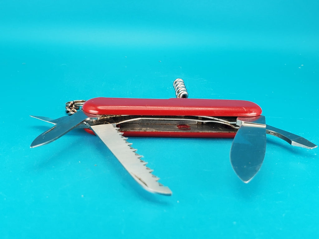 Vintage Wenger 1.13.51 Swiss Army Knife Multi Tool! Red! With Dog Can Leg Opener
