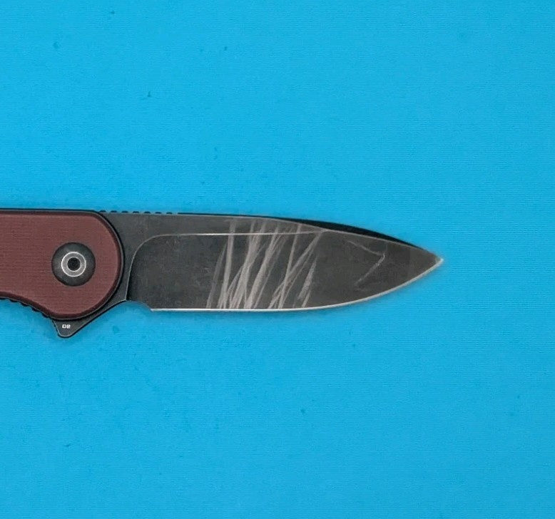 CIVIVI Elementum - Plain Edge Folding Pocket Knife! Burgandy Handle! USED