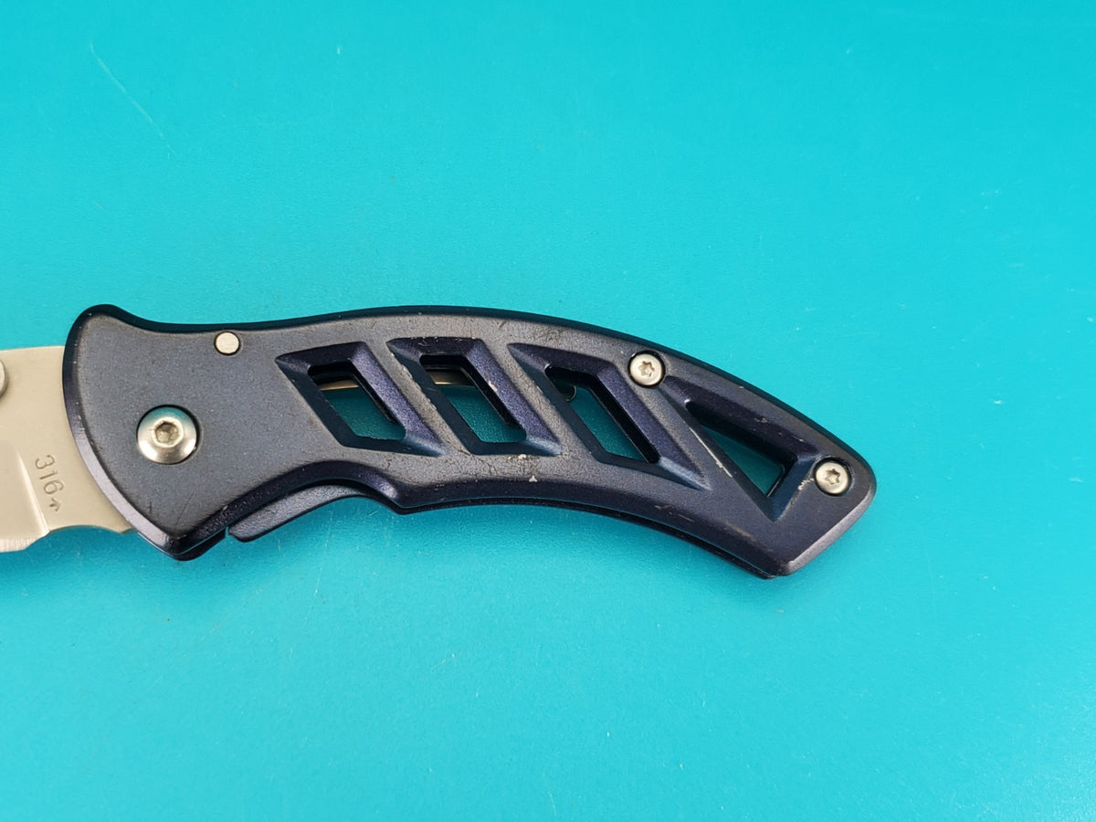 Buck 316 PARALLEX Plain Edge Folding Pocket Knife! MARATON FOCUS ON SAFETY