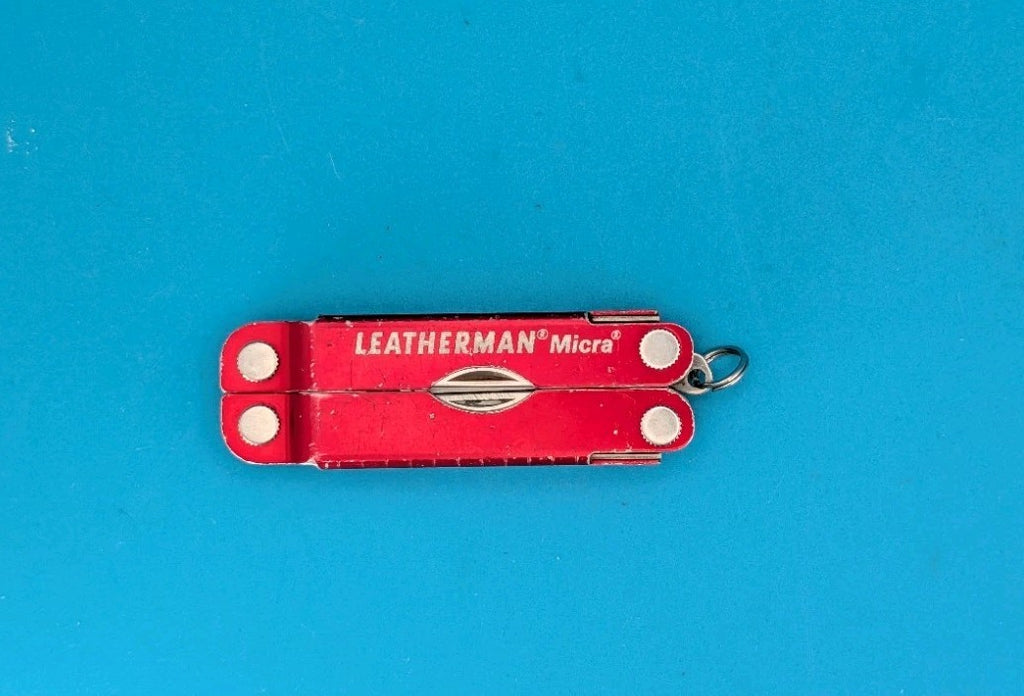 Leatherman Micra Multi-Tool, Knife, Scissors, Key Ring, Red, Pat Mom
