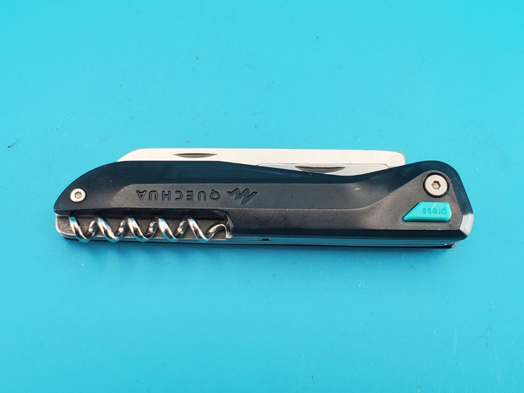 QUECHUA CLAP FOLDING KNIFE NAVAJA MULTITOOL! TRANSLUCENT BLUE!