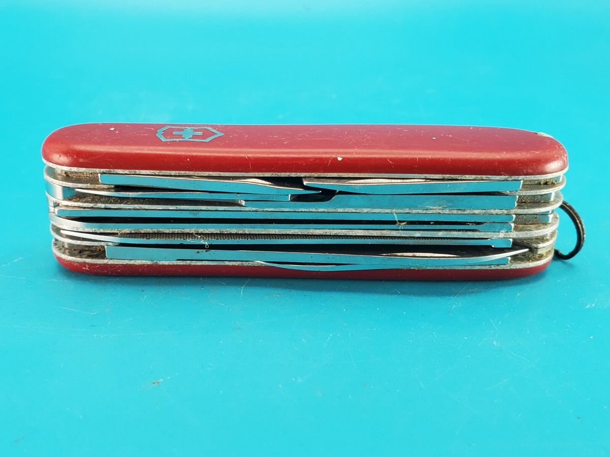 Vintage Victorinox Red Fisherman Plus Swiss Army Knife Multi Tool! RARE!