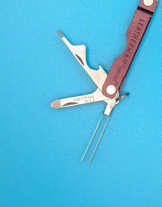 Leatherman Micra Multi-Tool, Knife, Scissors, Key Ring, Maroon!