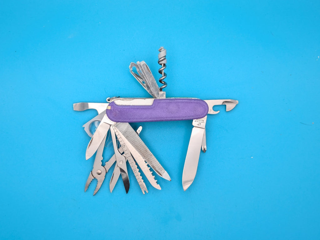 Victorinox SwissChamp Green and Purple Glow in the Dark Swiss Army Knife! 91mm