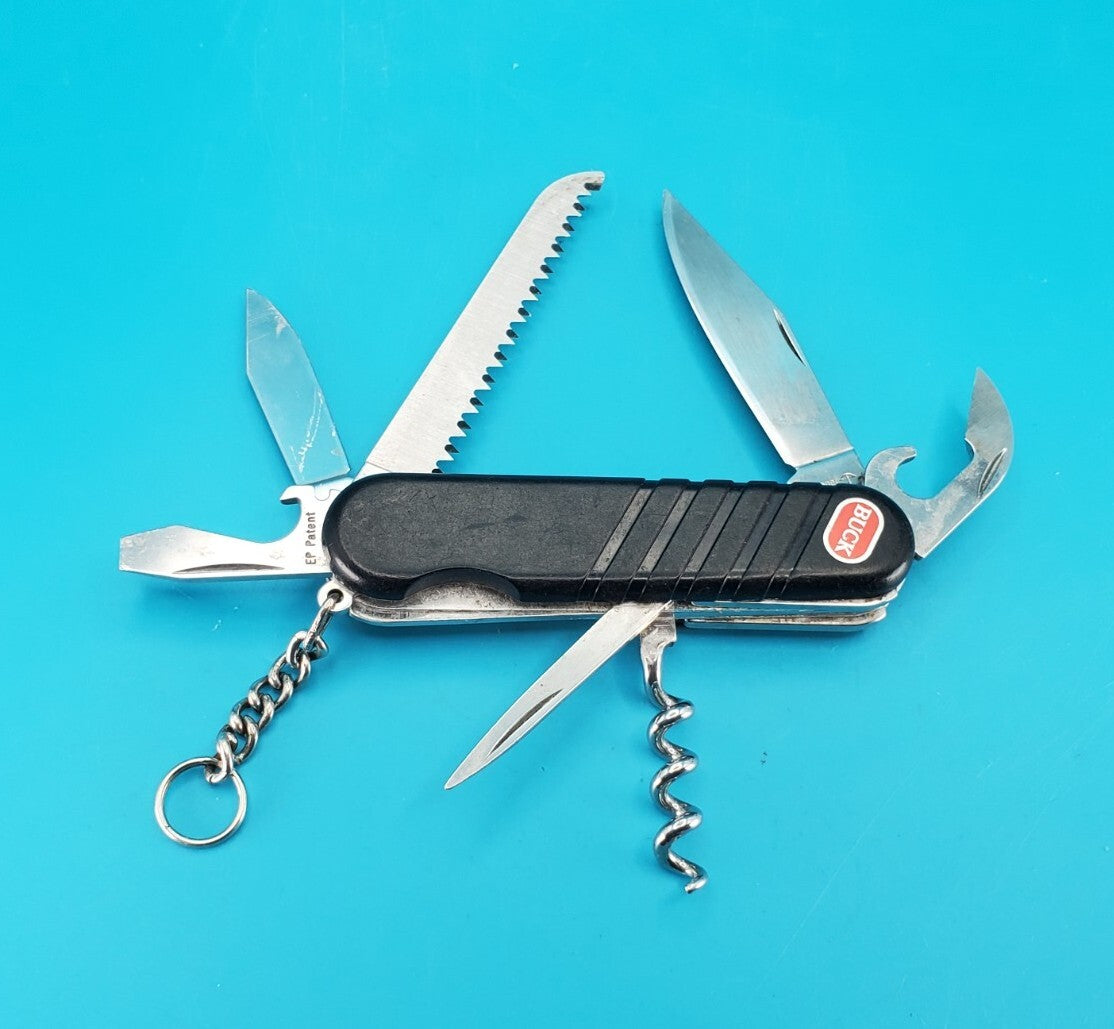 Black Wenger SwissBuck Trekker Swiss Army Knife Multi Tool!