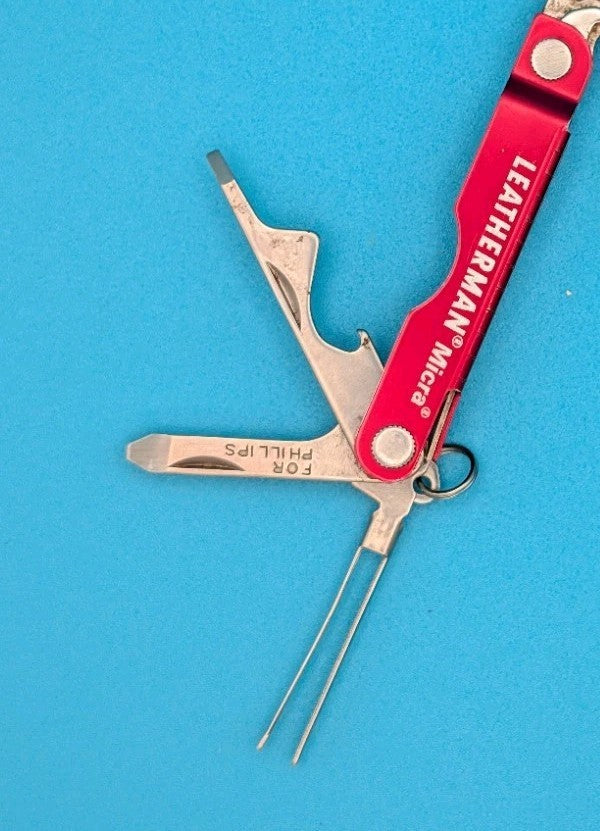 Leatherman Micra Multi-Tool, Knife, Scissors, Key Ring, Red!