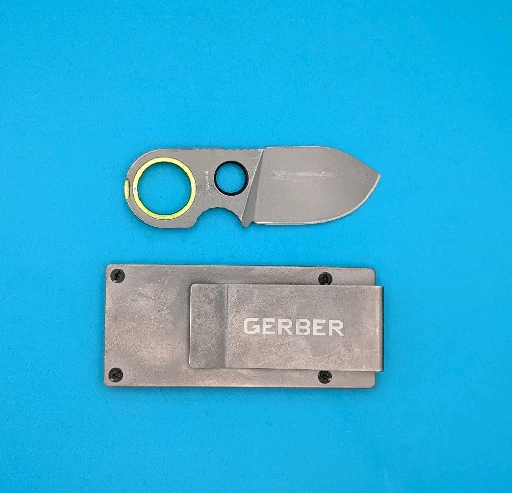 Gerber GDC Money Clip Knife Finger Loop EDC Credit Card Holder G10