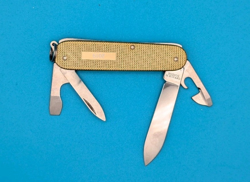 Victorinox Cadet 2019 Limited Run - Gold Alox Swiss Army Knife Multi Tool!