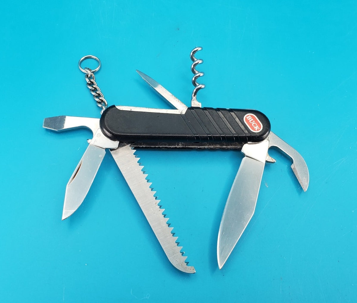 Black Wenger SwissBuck Trekker Swiss Army Knife Multi Tool!