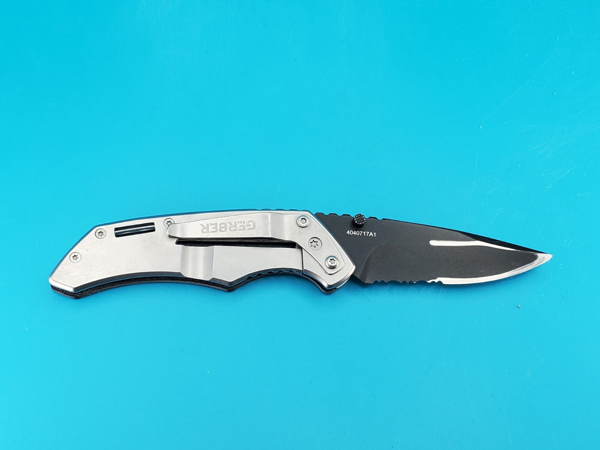 Gerber CONTRAST Manual Open Plain Edge Blade Pocketknife!