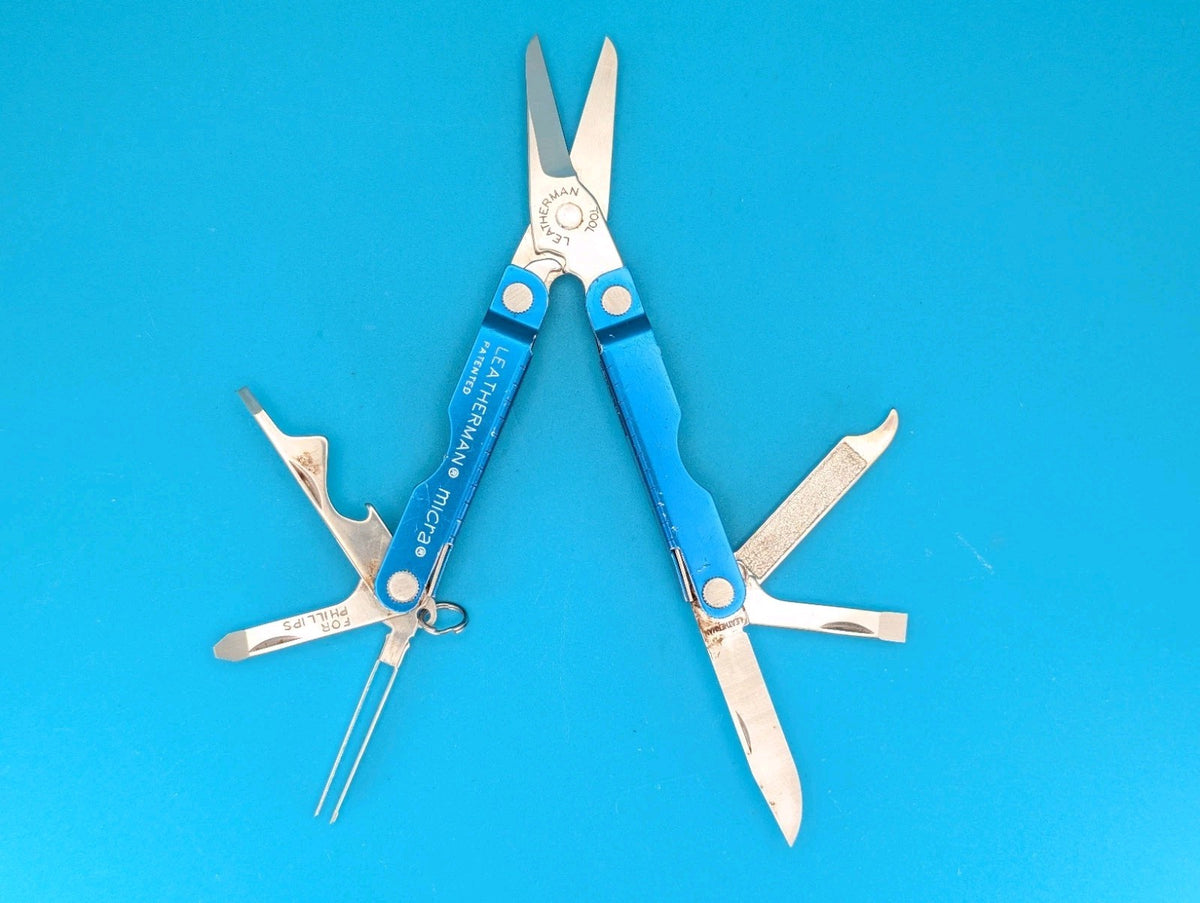 Leatherman Micra Multi-Tool, Knife, Scissors, Key Ring, Blue! *VAIL*