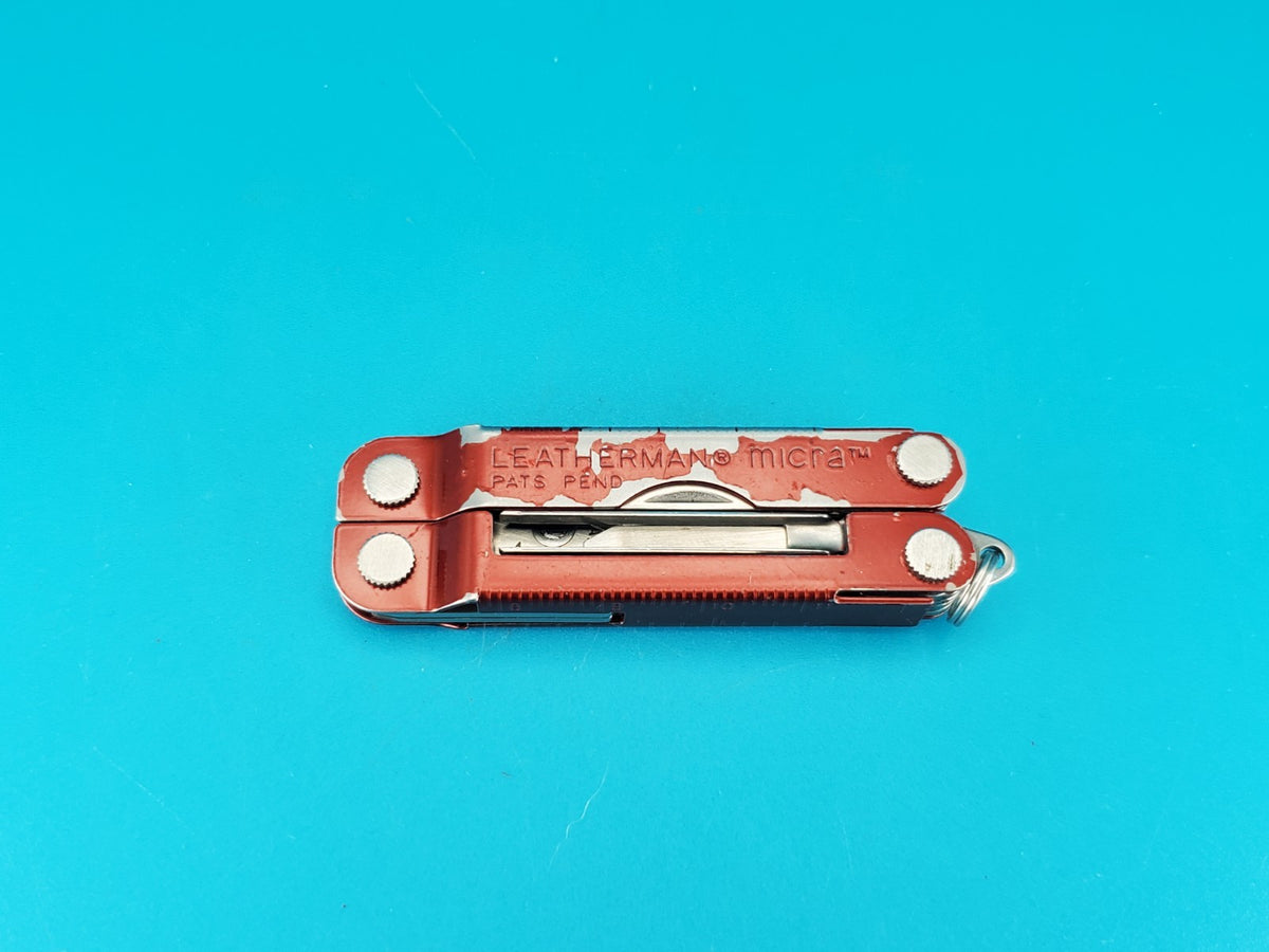 Leatherman Micra Multi-Tool, Knife, Scissors, Key Ring, Red! WITH SHEATH!