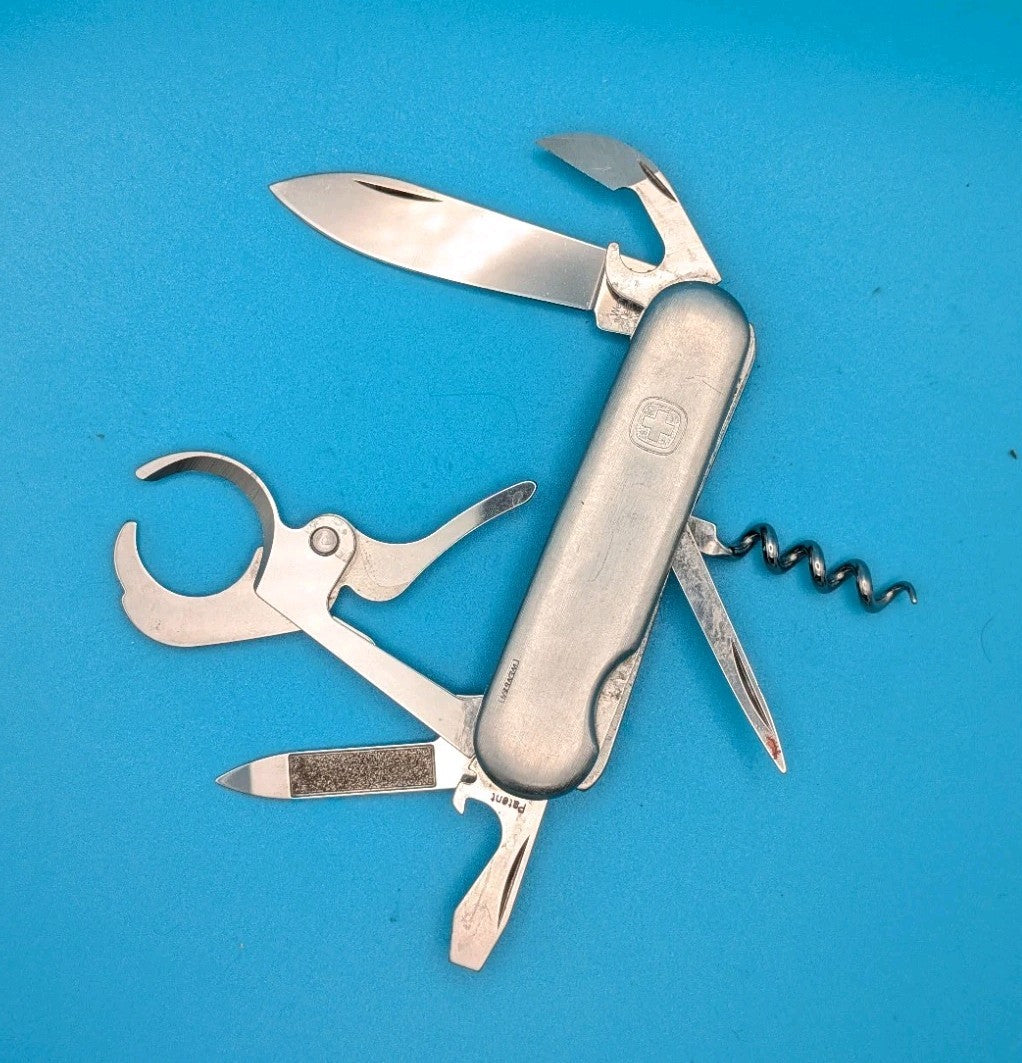 Vintage Wenger Cigar Cutter Stainless Swiss Army Knife Multi Tool! RARE!
