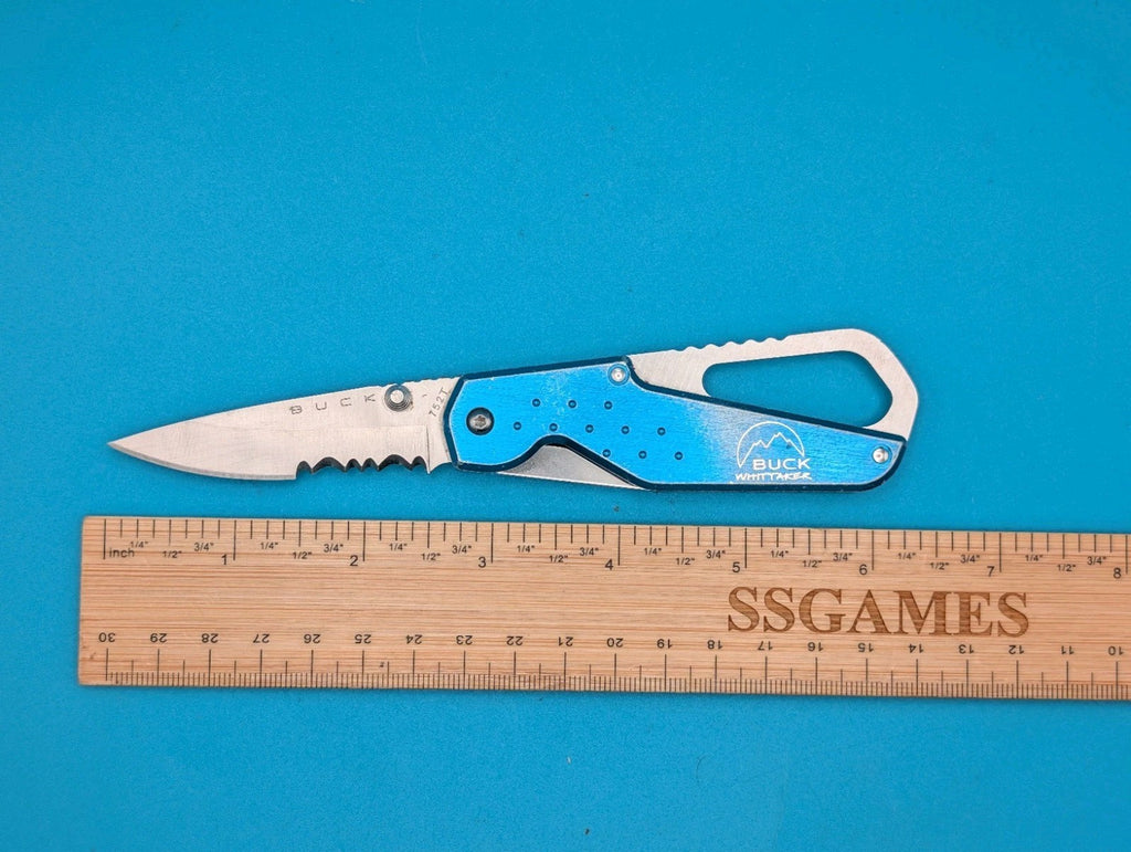 Buck Whittaker 752T Single Blade Combo Edge Pocketknife! 2003