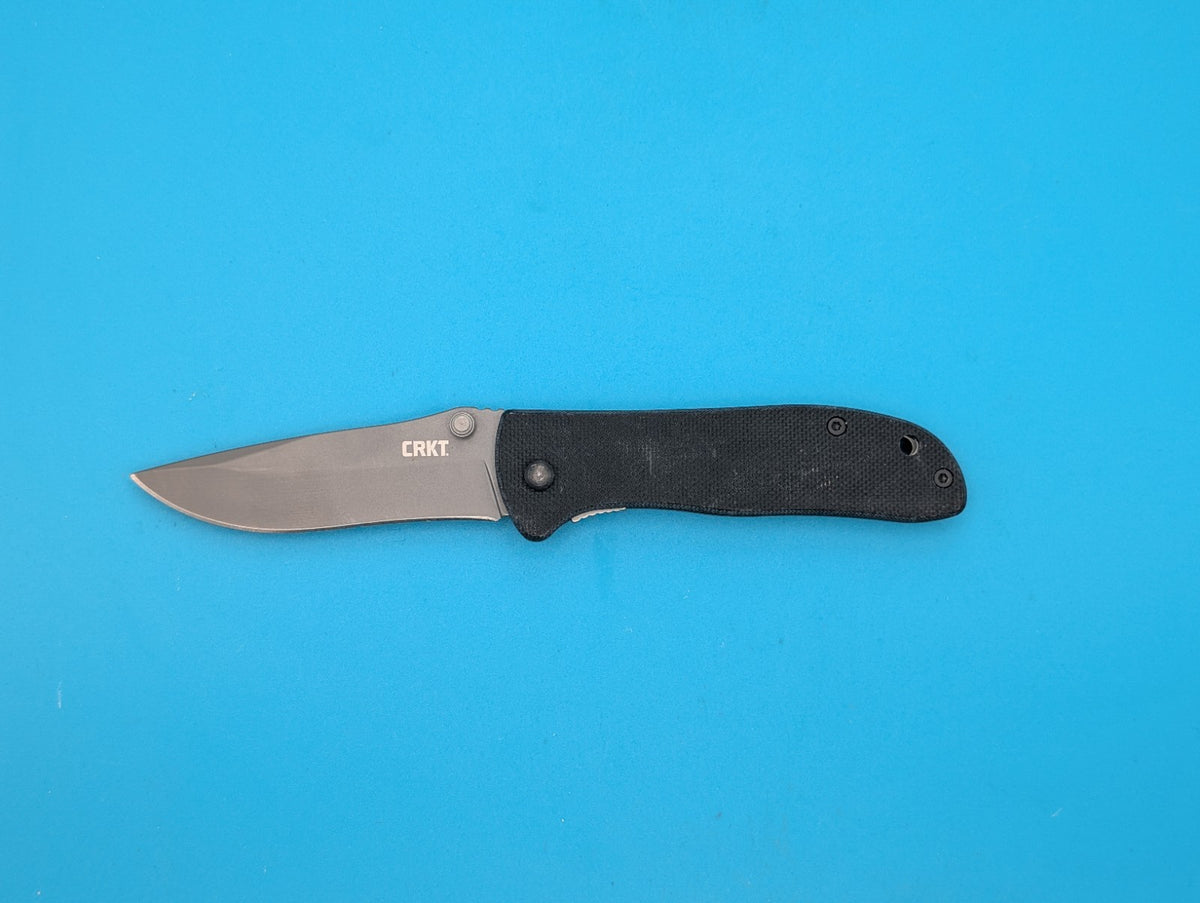 CRKT 6450K Drifter Folding Pocket Knife Plain Edge Frame Lock Black!