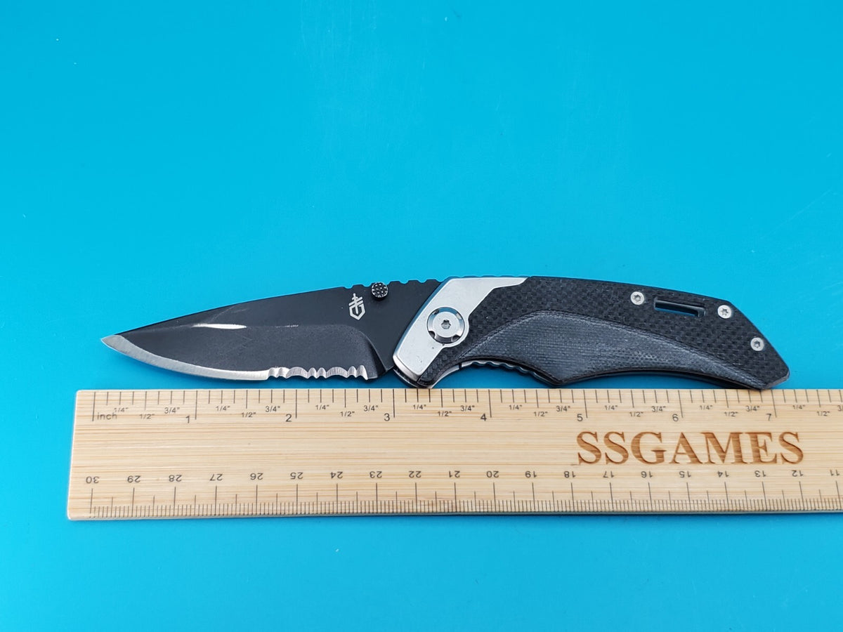 Gerber CONTRAST Manual Open Plain Edge Blade Pocketknife!