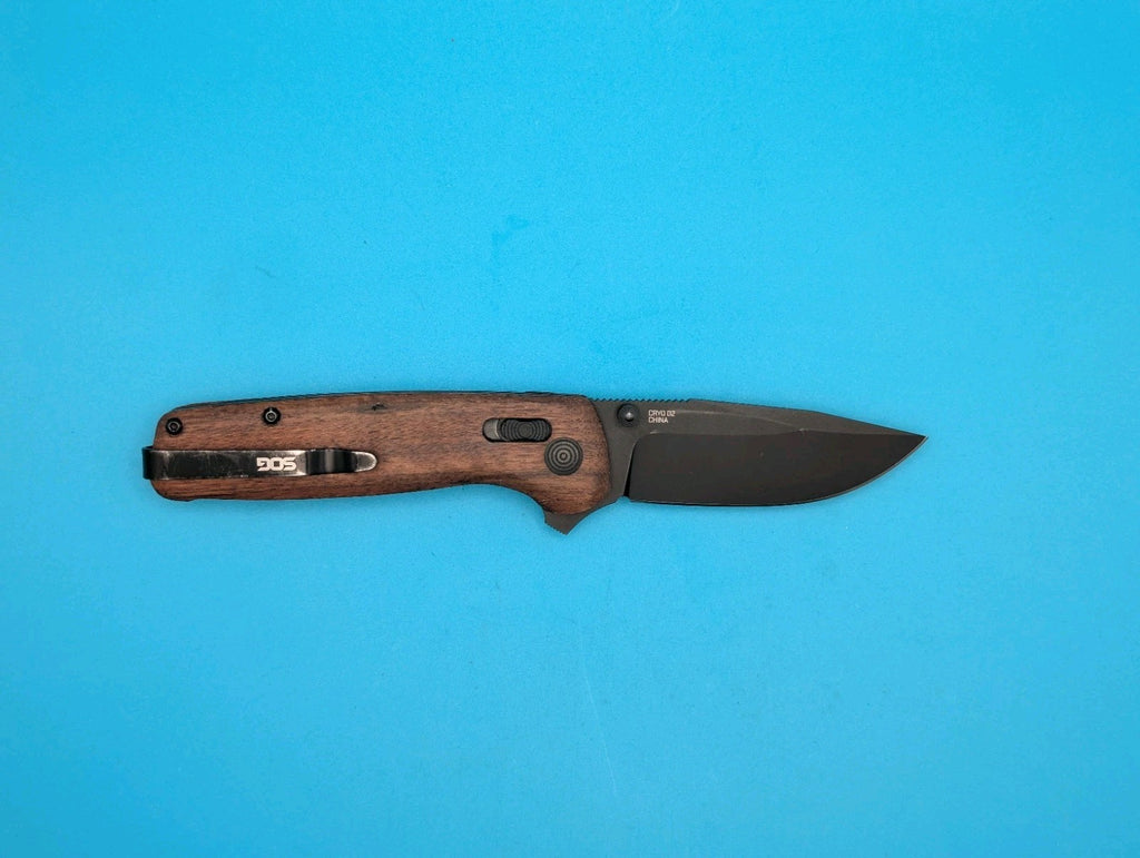 Sog Terminus XR 2.95" D2 Steel Blade Folding Knife! Wood Handle!
