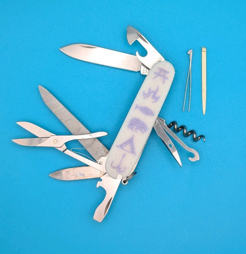 Custom Victorinox Mountaineer Glow in the Dark Swiss Army Knife Multi Tool!