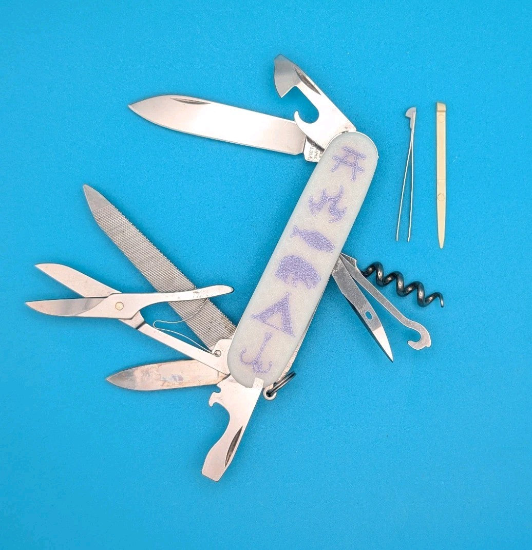 Custom Victorinox Mountaineer Glow in the Dark Swiss Army Knife Multi Tool!