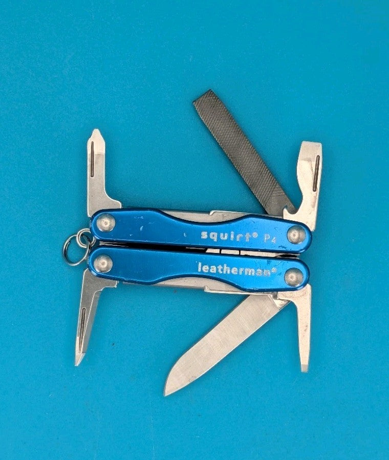 Leatherman Squirt P4 Multi-Tool, Key Ring, Retired, Blue