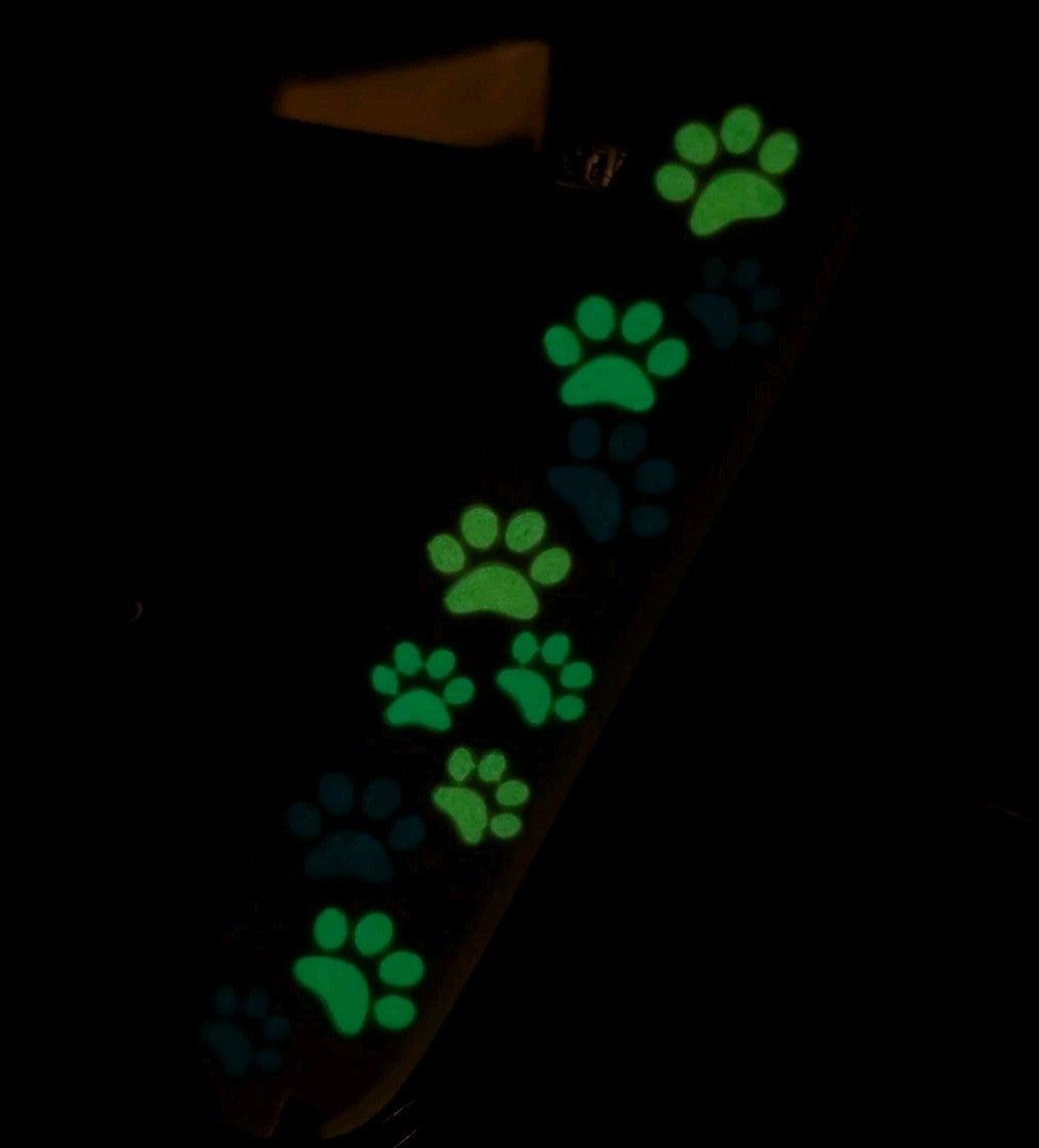 CUSTOM VICTORINOX FIELDMASTER GLOW IN THE DARK PAW PRINTS SWISS ARMY KNIFE!
